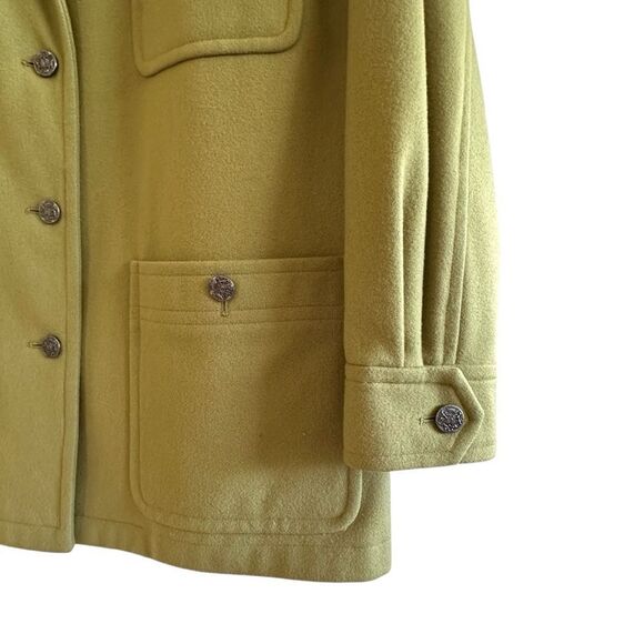 A line Anne Klein ~ Vintage Celadon Green Wool Coat ~ fully lined ~ size M - Picture 3 of 16